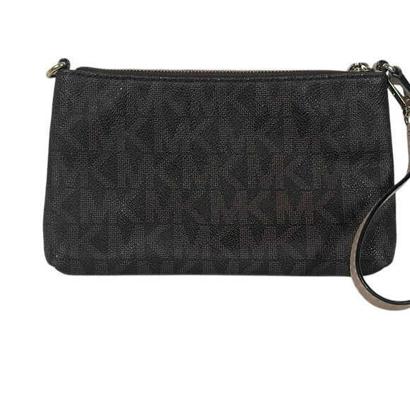 Michael Kors MK Logo Brown Large Wristlet - Picture 2 of 11